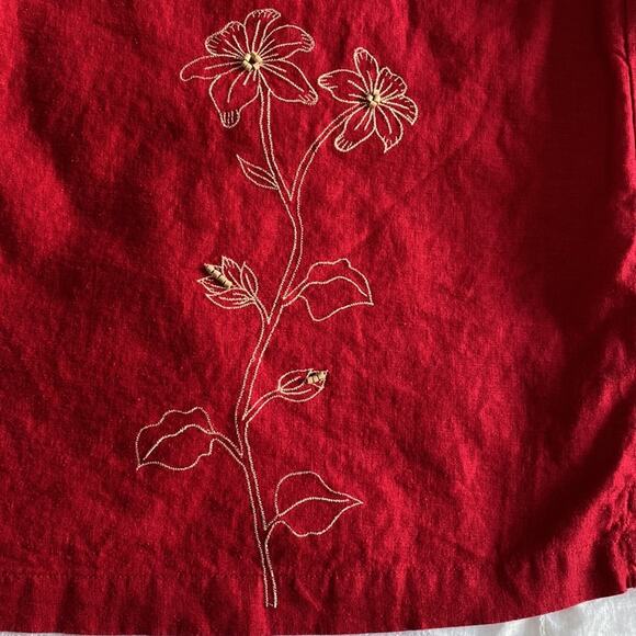 ERIKA WOMAN Tank Top 2X Red with Bead & Embroidered Trim Linen Rayon *flaw - Picture 4 of 9